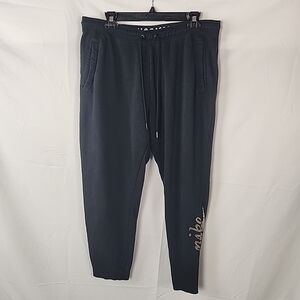 Nike Joggers Sweatpants Women XL Black Foil Logo Pockets Athleisure Lounge